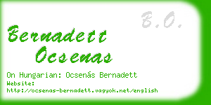 bernadett ocsenas business card