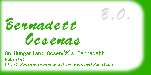 bernadett ocsenas business card